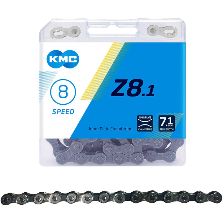 KMC Z8.1 Chain - 8-Speed, 116 Links, Silver/Gray