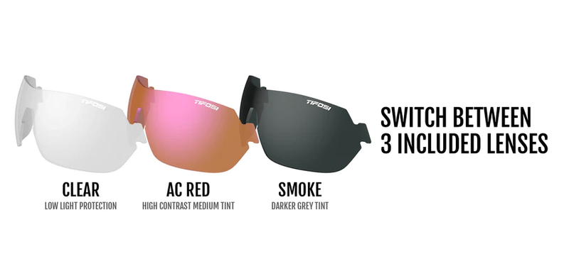 Tifosi Slice, Black/White Interchangeable Sunglasses