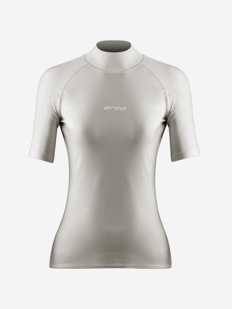 Women's Orca Bossa Color Rash Vest Surf T-Shirt, Silver