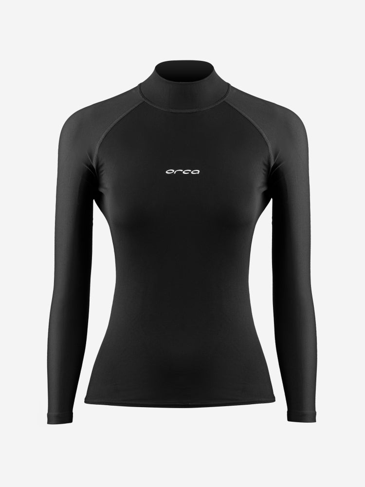 Women's Orca Tango Thermal Rash Vest Surf T-Shirt, Black