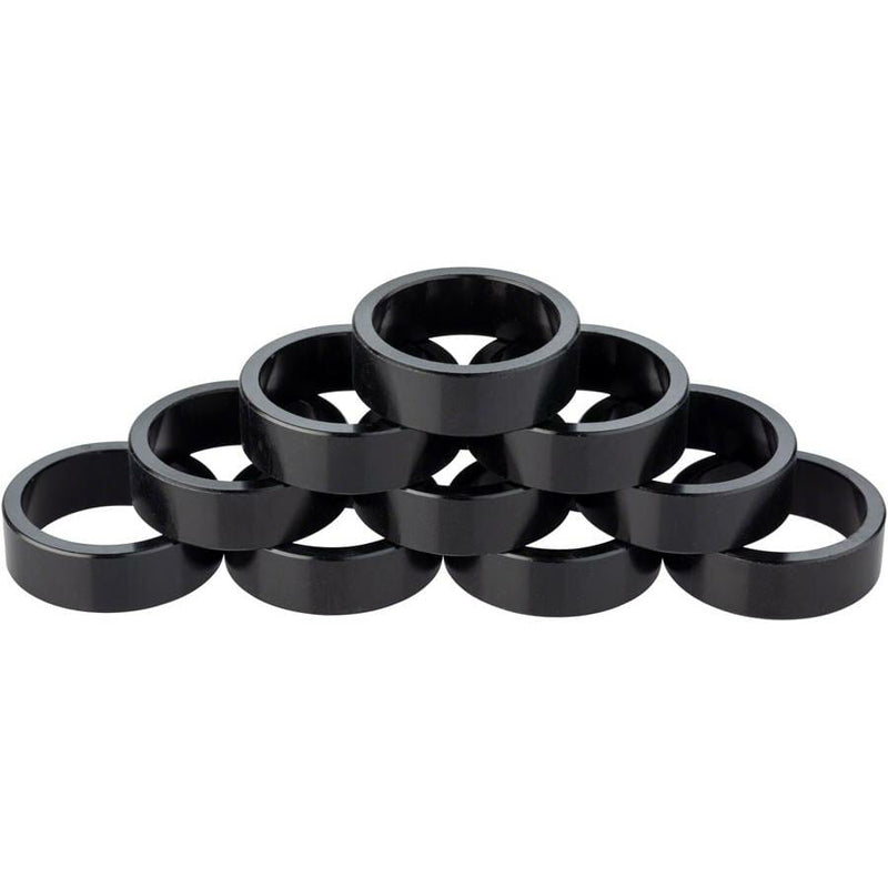 Problem Solvers Headset Stack Spacer, 28.6, 3mm (1), 5mm (1), 10mm (3), Aluminum, Black, Assorted 5 Piece Kit - The Tri Source