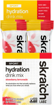 Skratch Labs Sport Hydration Drink Mix, Strawberry Lemonade, Singles - The Tri Source