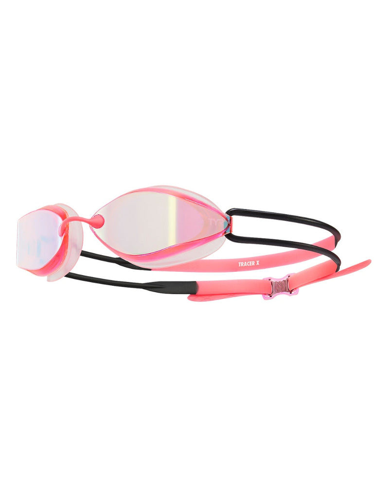 TYR Tracer X Goggles, Mirrored, Pink/Black - The Tri Source